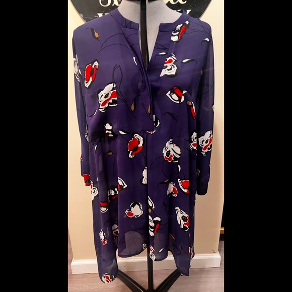 Anne Klein Tops - Anne Klein Purple 3/4 Sleeve Graphic Blouse